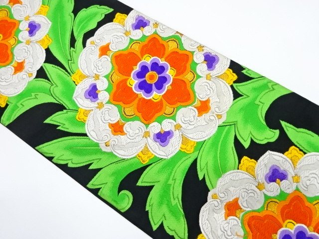 アンティーク　華紋織り出し袋帯（着用可）